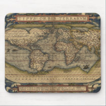 Carte 1570 de Vieux Monde d'Abraham Ortelius de cr tapis de souris
