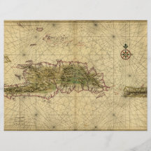Carte 1639 historique de Hispaniola - Joan Vinckeb Prospectus