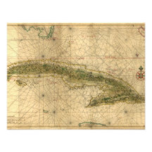 Carte 1639 historique du Cuba par Joan Vinckeboons Bristols