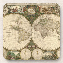 Carte 1660 du monde d'antiquité par Frederick de W Sous-bocks