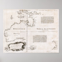 Carte 1744 de l'Australie Posters