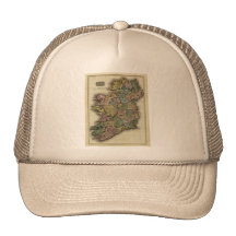 Carte 1813 de l'Irlande par John Pinkerton Casquette