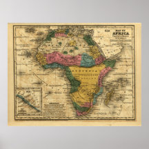 Carte 1839 de l'Afrique Poster