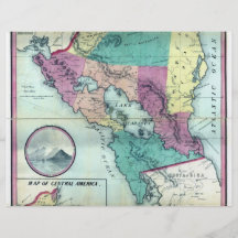 Carte 1856 de gouvernement du Nicaragua par A.H. J Tract Personnalisé
