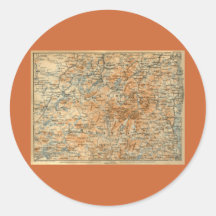 Carte 1909 d'Adirondacks du guide du voyage du Bae Autocollants