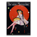 Carte 1921 vierge de magazine de théâtre de cru de