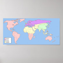 Carte 1984 du monde avec la clé poster