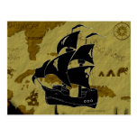 Carte #1, bateau déchiré en lambeaux de pirate cartes postales
