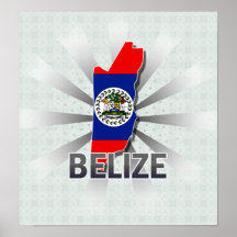 Carte 2,0 de drapeau de Belize Posters