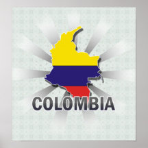 Carte 2,0 de drapeau de la Colombie Affiche