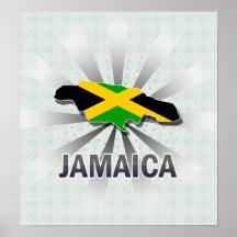 Carte 2,0 de drapeau de la Jamaïque Affiche