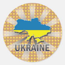 Carte 2,0 de drapeau de l'Ukraine Autocollants