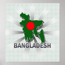 Carte 2,0 de drapeau du Bangladesh Affiches