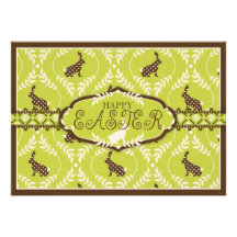 Carte A7 d'invitation de lapins de chocolat