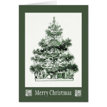Carte antique d'arbre de Noël