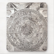 Carte antique du monde tapis de souris