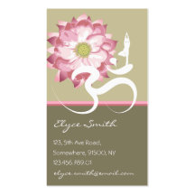 Carte asiatique de profil de Lotus de fleur de yog Cartes De Visite Personnelles