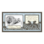 Carte BLEUE de faire-part d'orteils minuscules Photocarte Customisée