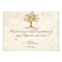 Carte bronzage de réponse Antiqued par racines de  Invitations Personnalisées