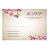 Carte bronzage vintage de réponse de fleurs de cer invitations