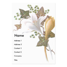 Carte commerciale victorienne de crocus blanc cartes de visite professionnelles
