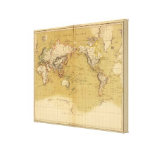 Carte continentale toile tendue sur châssis