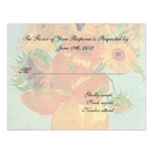 carte d'acceptation de mariage, tournesols de Van  Faire-parts