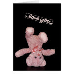 Carte d'amour - nounours rose