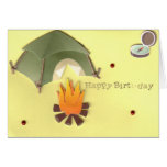 Carte d'anniversaire de camping
