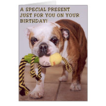 Carte d'anniversaire de chien de Taureau