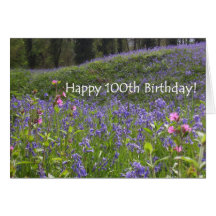 Carte d'anniversaire de jacinthes des bois 100th