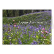 Carte d'anniversaire de jacinthes des bois - salut