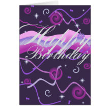 Carte d'anniversaire de la flamme et des confettis