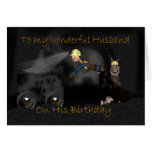 Carte d'anniversaire de mari - mule de mineur et d