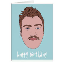 Carte d'anniversaire de Moustachioed