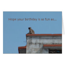 carte d'anniversaire de singe