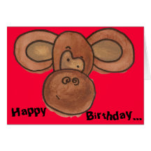 Carte d'anniversaire de singe