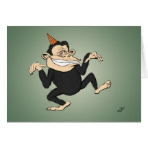 Carte d'anniversaire de singe de danse