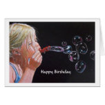 CARTE D'ANNIVERSAIRE DE SOUFFLEMENT DE BULLES DE F