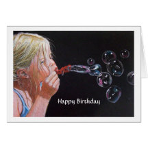 CARTE D'ANNIVERSAIRE DE SOUFFLEMENT DE BULLES DE F