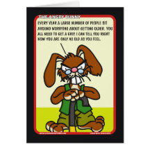 Carte d'anniversaire fâchée de lapin 1