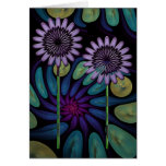 Carte d'anniversaire florale artistique avec le te