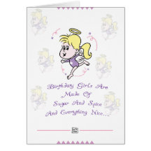 Carte d'anniversaire mignonne de filles