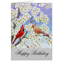 Carte d'anniversaire personnalisable de cardinaux