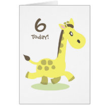 Carte d'anniversaire personnalisée de girafe