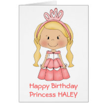 Carte d'anniversaire personnalisée de princesse