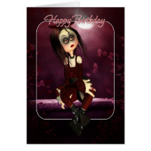 Carte d'anniversaire - poupée de chiffon de Moonie