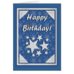 Carte d'argent de joyeux anniversaire