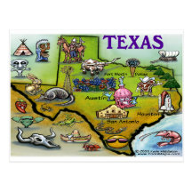 Carte de bande dessinée du TEXAS Cartes Postales