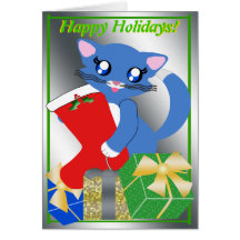 Carte de bas de vacances de chaton de Skye Toon